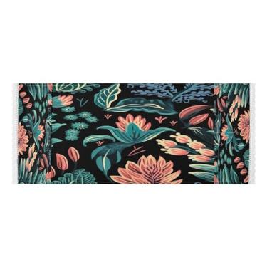 Imagem de Wassud Capas de lavadora e secadora com design de folhas, protetor de lavadora com sacos de armazenamento, capa de geladeira à prova de poeira com bolsos para lavanderia doméstica, cozinha, 120 x 55