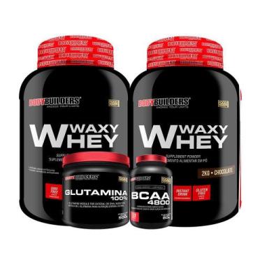 Imagem de Kit 2 Whey Protein Waxy Whey 2Kg+ Glutamina 500G - Bodybuilders