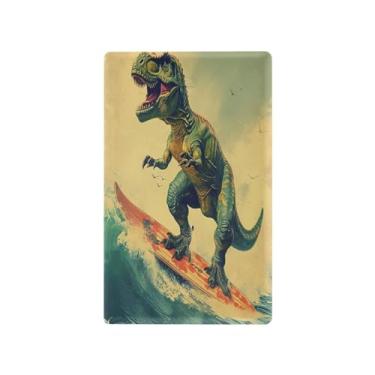Imagem de Wassud Placa de cobertura para interruptor de luz, capas de tomadas duplas, placas de parede, tomadas elétricas decorativas, surfe, dinossauro, casa, sala de estar, decoração