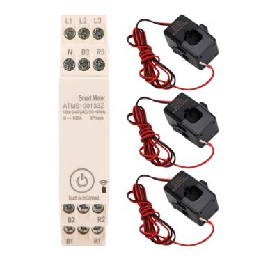 Imagem de Hyuduo Medidor de Energia Trifásico Com Sensores de Braçadeira 100A Monitor de Energia Inteligente para Casa, Escola, Fábrica, Rastreamento de Dados Em Tempo Real, Compatibilidade Com Smart Life