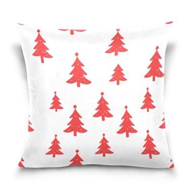 Imagem de Wassud Capa de almofada decorativa com estampa de árvore de Natal 45,7 x 45,7 cm para sofá, sofá, casa, casa de fazenda, decoração de quarto