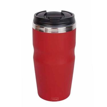 Imagem de Copo Termico Inox 500Ml Com Tampa Cha Cafe Agua Cerveja Verm