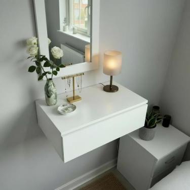 Imagem de Penteadeira Escrivaninha Suspensa Organizadora Maquiagens Quarto 100% 