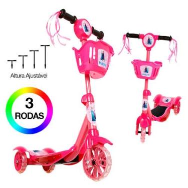 Imagem de Brinquedo Patinete Infantil Frozen Rosa 3 Rodas Luz E Som - Zein