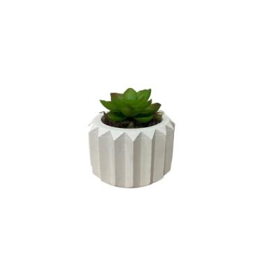 Imagem de Kit 4 Vasos Decorativos de Gesso Texturizado | para Suculentas, Cactus e Plantas Artificiais Decorativas | Decoração para Casa e Sala(4xMODELO1)