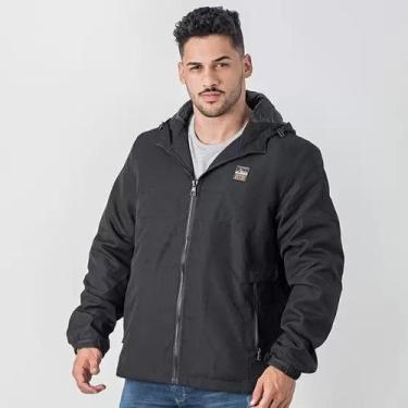 Imagem de Jaqueta masculina broken rules 510072 sarja com capuz, Preto, M