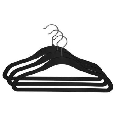 Imagem de Conjunto de Cabides de Veludo 3 Peças Preto Domni