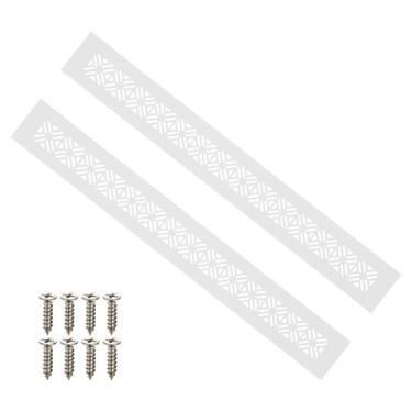 Imagem de PATIKIL Capa de ventilação de porta de 40 x 5 cm, 2 peças de capa de ventilação de grade de alumínio resistente com parafusos de montagem para porta de guarda-roupa de armário, cinza claro