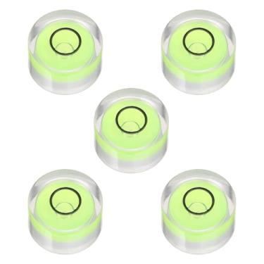 Imagem de PATIKIL 5 peças de nível de bolha redonda 17 x 10 mm mini circular Bullseye Spirit Levels ferramentas de layout para nivelar câmera tripé telescópio oficina toca-discos quadro de fotos, verde