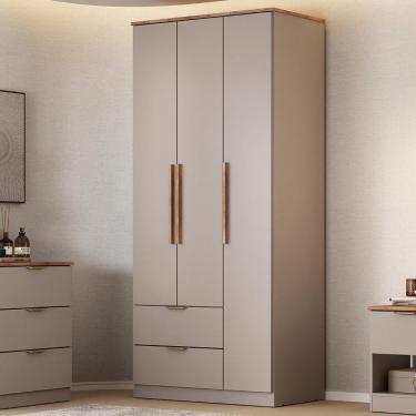 Imagem de Guarda Roupa Solteiro 3 Portas Milan Carraro Avelã