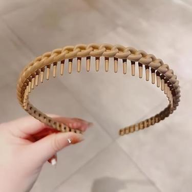 Imagem de 1 tiara antiderrapante com aderência texturizada para mulheres, fixação segura para manter o cabelo para trás durante a lavagem do rosto, cuidados com a pele, maquiagem, café