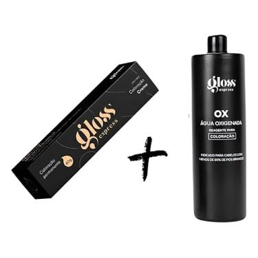 Imagem de Gloss Express KIT COLORAÇÃO + OX para coloração de fios brancos 6 vol /1,9%