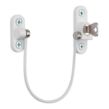 Imagem de Fechaduras de porta de janela de aço inoxidável, fechaduras de corrente de porta de janela, kits de fácil instalação, ferragens domésticas para janelas, portas, geladeiras, armários, cercas, portas