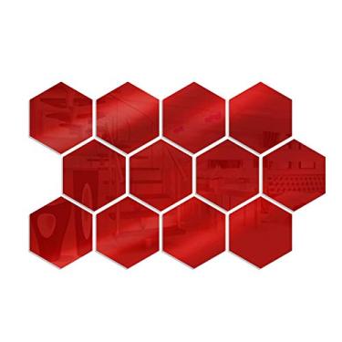 Imagem de 12 PCS Decalques de Parede Hexagonais Adesivos Decorativos Removíveis DIY Decorações para Casa Quarto Banheiro Sala Estar Escritório Fácil Instalar Alto Decorativo