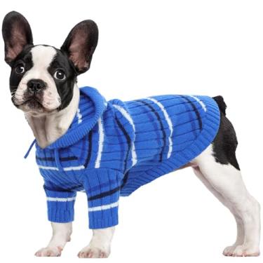 Imagem de Kuoser Suéter para cães, suéteres para cães grandes, suéter pulôver de cachorro de tamanho grande de Natal de Ação de Graças, moletom de malha para meninos e meninas, roupas de inverno com capuz