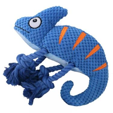 Imagem de Brinquedo de Pet resistente interativo chameleão preenchido com pelúcia para cachorros médios e grandes som squeaking mo