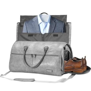 Imagem de STOVER Bolsa de viagem de vestuário, mala de mão conversível grande 2 em 1 para homens e mulheres - ternos, vestidos e roupas para pendurar + compartimento para sapatos - Bolsa esportiva para fim de
