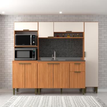 Imagem de Cozinha Modulada 4 Peças sem Pia Alana J Carvalho - Freijo/Off White