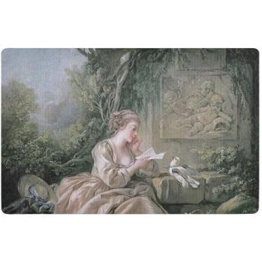 Imagem de TSENQUE Tapete de Halloween com estampa personalizada de mensagem secreta para Halloween tapete de Halloween decoração de varanda lavável tapetes de entrada internos para casa 81 cm x 50 cm