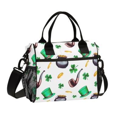 Imagem de GAIGEO Lancheira para adultos isolada Dia de São Patrício em aquarela, lancheira organizadora, lancheira de escritório, P