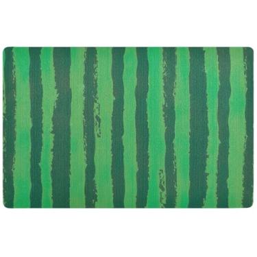 Imagem de TSENQUE Tapete de porta fofo listrado de pele de melancia personalizado grande tapete de boas-vindas engraçado, tapete de Halloween tapete antiderrapante lavável em casa, 81 cm x 50 cm