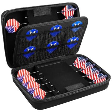 Imagem de GWCASE Capa de dardos para 16 pontas de aço e dardos de ponta macia, suporte de armazenamento de dardos serve para pontas de dardo, eixos e voos (apenas caixa)