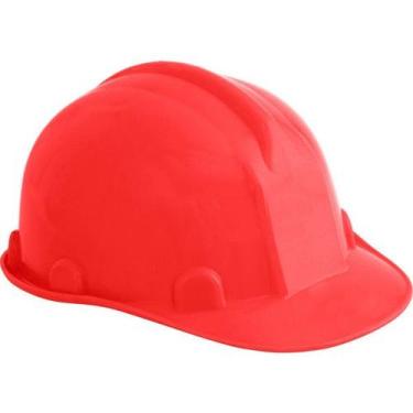 Imagem de Capacete Aba Frontal Vermelho Com Carneira Plastica Classe B - Vonder