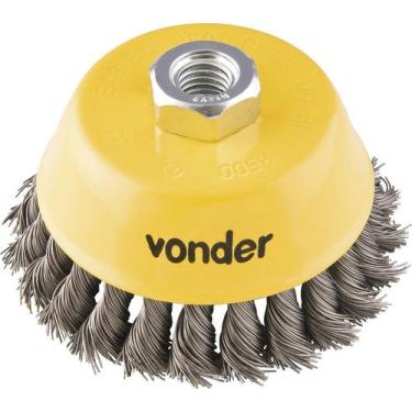 Imagem de Escova Copo Torcida 4 Rosca M14 Aço Carbono Polido 8500rpm - Vonder