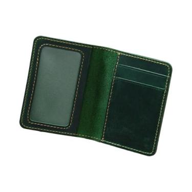 Imagem de Carteira Minimalista De Couro Genuíno Vintage Com Porta-Cartões E Jane