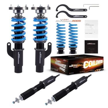 Imagem de maXpeedingrods Coilover for BMW 3 Series E90/E92 AWD 2006-2011 325xi 328xi 330xi 335xi X-Drive, 24 Levels Damper Adjustable Coilovers Suspension Kit, Height Adjustable T6 Upgraded Lowering Kits Blue