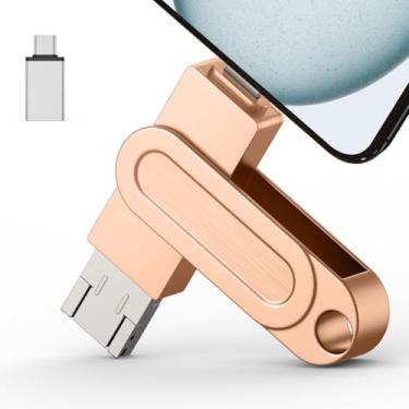 Imagem de Stick de foto Qainerly de 512 GB para pen drive de telefone, cartão de memória 4 em 1 para fotos e vídeos, USB Stick externo S