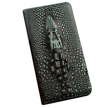 Imagem de FWYANZH Capa de couro genuíno para Google Pixel 10 Pro XL/10 PRO/10, carteira retrô personalizada flip capa de couro com função de suporte cobertura total capa de couro bovino, verde, 10