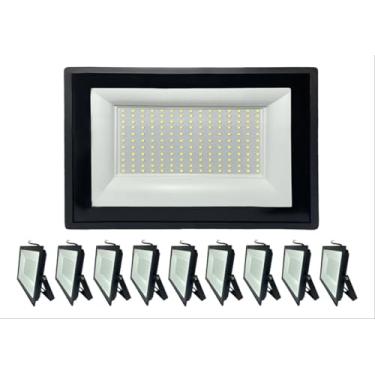 Imagem de Kit Com 10 Refletor Led 300w Bvolt Prova D'água Branco Frio