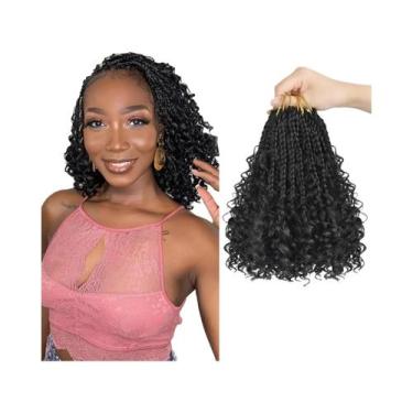 Imagem de Cabelo Sintético Cacheado Boho Para Mulheres, Tranças Box Braids Godde