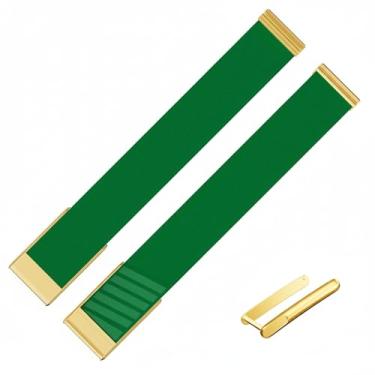 Imagem de fitspur Pulseira de reposição Hydroknit impermeável, compatível com WHOOP 5.0 WHOOP MG Life (verde + ouro, MG)