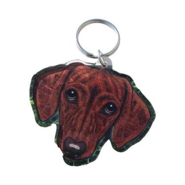 Imagem de 1 peça acrílico bonito animais de estimação dachshund cão chaveiro sac