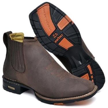 Imagem de Bota Botina Masculina em Couro Legítimo Zebu Casual Confortável para Dia a Dia-Masculino