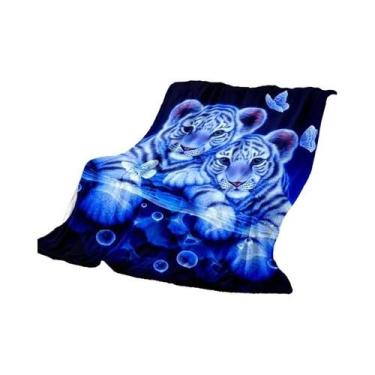 Imagem de Cobertor Super Macio 3D De Tigre Sherpa Para Primavera E Outono, Colch