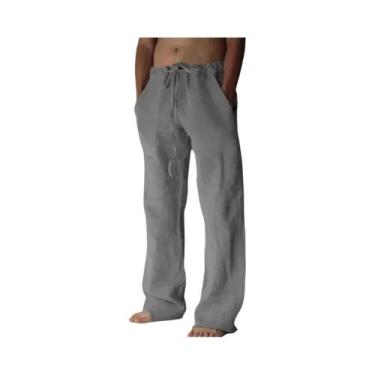 Imagem de Calças Masculinas De Algodão E Linho Respiráveis Primavera Verão Outon