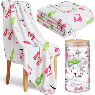 Imagem de Yetene Buraco em um lembrancinha de festa inclui copo de vidro de golfe rosa e conjunto de cobertor furo em um decoração de aniversário decoração de despedida de solteira presentes de golfe ideais