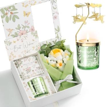 Imagem de Presentes de Natal para mulheres, mãe, amiga, irmã, presentes de aniversário exclusivos para mulheres, namorada, esposa, filha, velas de Natal, beija-flor, conjunto de velas perfumadas giratórias para