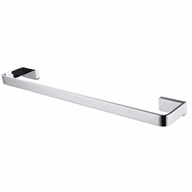 Imagem de Barra de toalha única cromada, cabide de toalha de cobre montado na parede, toalheiro liso para banheiro e cozinha, opcional, montagem de parafusos
