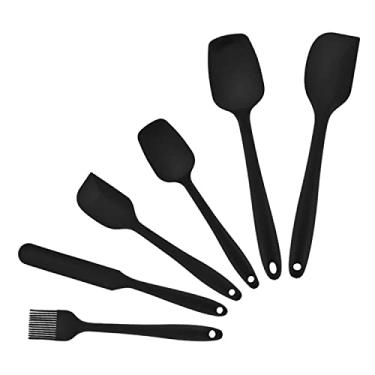 Imagem de 6PCS Conjunto de Utensílios Cozinha para Assar e Cozinhar Silicone Resistente ao Calor Panelas Antiaderentes Gadgets Espátula Spoonula