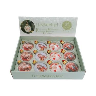 Imagem de Bola De Natal Transparente De 8Cm Para Fotos Com Iluminação - Evolutio