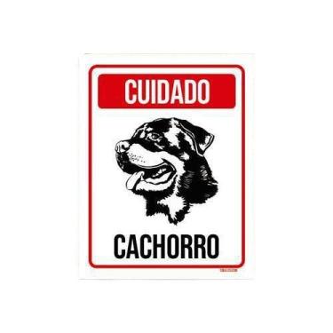 Imagem de Placa Cuidado Cachorro Rottweiler 3 18X23 - Sinalizo