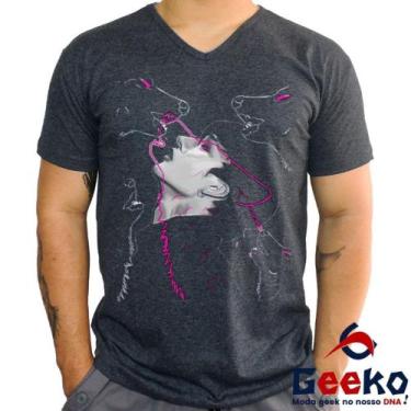 Imagem de Camiseta Stray Kids 100% Algodão SKZ K-pop Geeko, Grafite gola v, GG