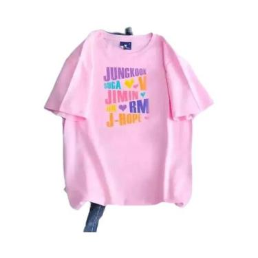 Imagem de Camiseta Unissex Kpop Jungkook Jimin V JHope Rm Jin De Manga Curta Cas