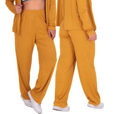 Imagem de Calça de Yoga Soltinha Viscose Pilates - Click Mais Bonita, Amarelo, G