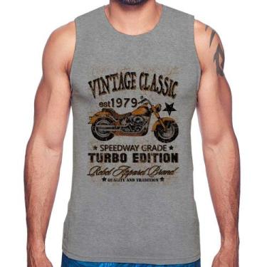 Imagem de Regata Vintage Classic Moto - Foca na Moda, Cinza, GG