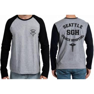 Imagem de Camiseta Manga Longa blusa Grey's Anatomy Seattle Grace - Empório Dutr